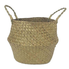 Load image into Gallery viewer, S/M/L Seagrass Wickerwork Basket Rattan Foldable Hanging Flower Pot Planter Woven Dirty Laundry Hamper Storage Basket Home Decor